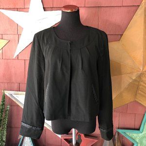 R.E.Q. Blazer Dark Black Jacket Size 14